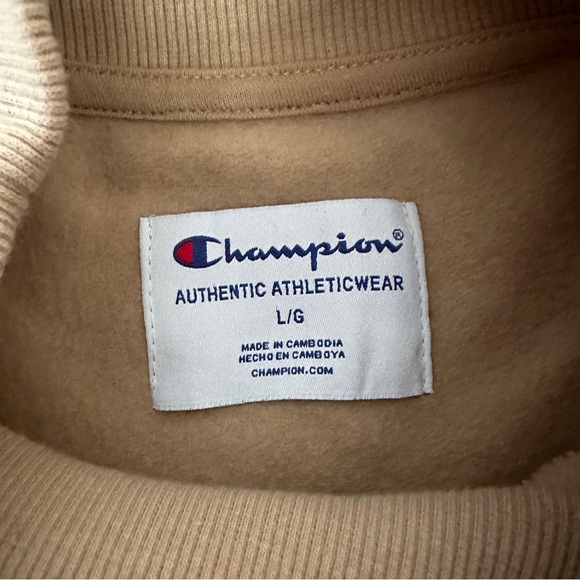 Women’s Champion Mock Neck Tan Sweater Size Large - Picture 4 of 7